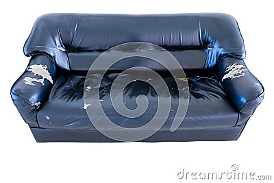 Vintage old grung ripped abandoned couch Stock Photo