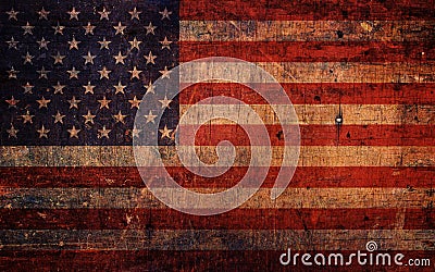 Vintage Old Grunge American Flag Stock Photo