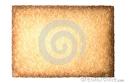 Vintage old grunge background texture paper scroll isolated on white. Brown burnt paper background. Stock Photo