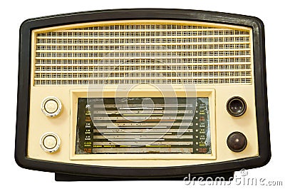 Vintage old radio isolated Stock Photo
