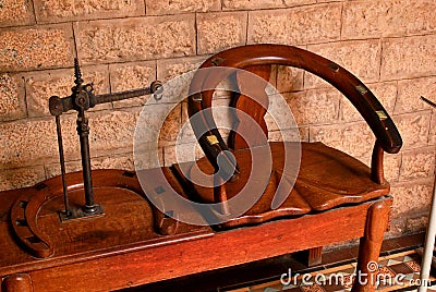 A vintage old rusted metal balance in the bangalore palace. Stock Photo