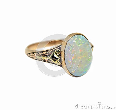 Vintage Opal Ring Stock Photo