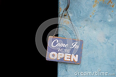 Vintage open sign Stock Photo