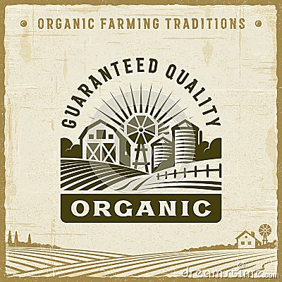 Vintage Organic Guaranteed Quality Label Vector Illustration