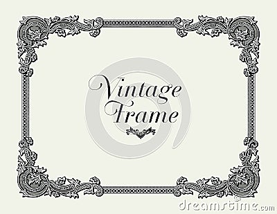 Vintage Ornament Border. Decorative Floral Frame Vector. Vector Illustration