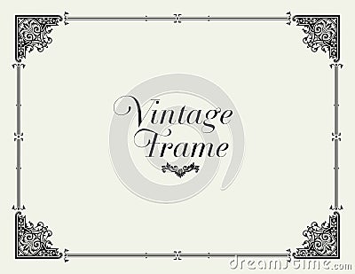 Vintage Ornament Border. Decorative Floral Frame Vector. Vector Illustration