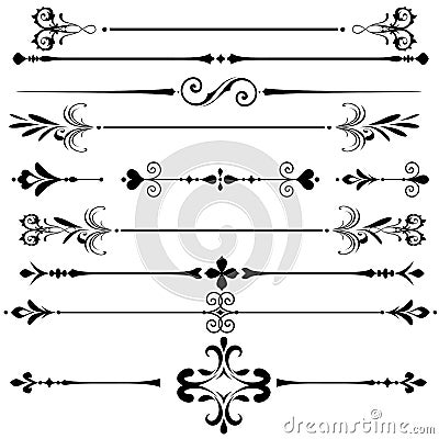 Vintage Ornament decorative rule lines Vector Illustration