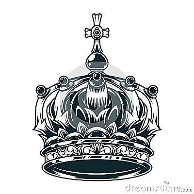 Vintage ornate royal crown concept Vector Illustration