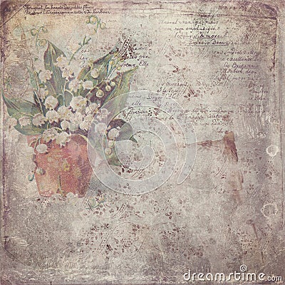 Vintage paper with flower Stock Photo