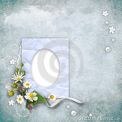 Vintage paper photo frame Stock Photo