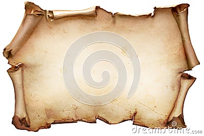 Vintage paper scroll isolated on white Stock Photo