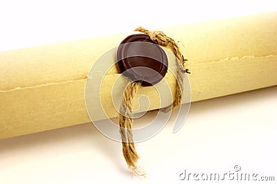 Vintage paper with sealing wax Stock Photo