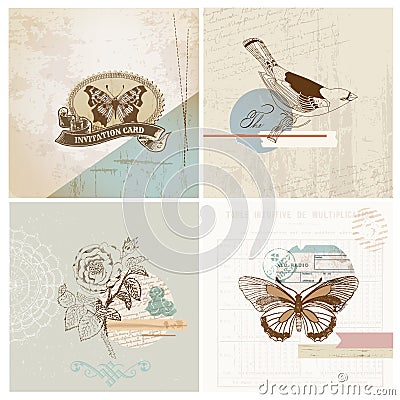 Vintage Paper Set Vector Illustration