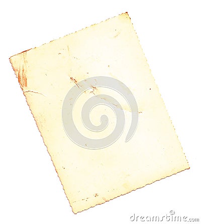 Vingage PAPER Texture isolated on White Background, particular edges, with space for your design or text Stock Photo