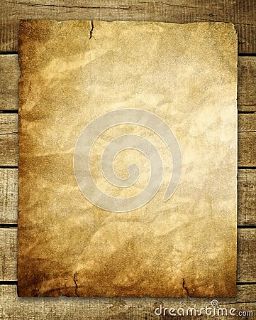 Vintage paper on wood background Stock Photo