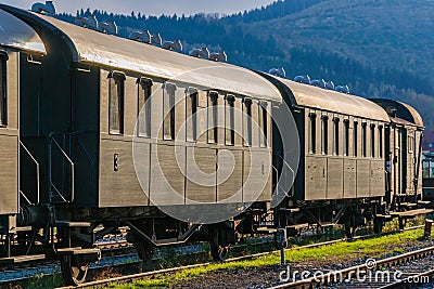 Vintage passenger coaches Stock Photo