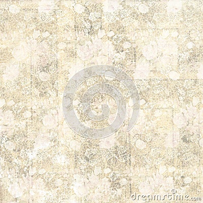 Vintage pastel grungy flowers and wood grain background design Stock Photo