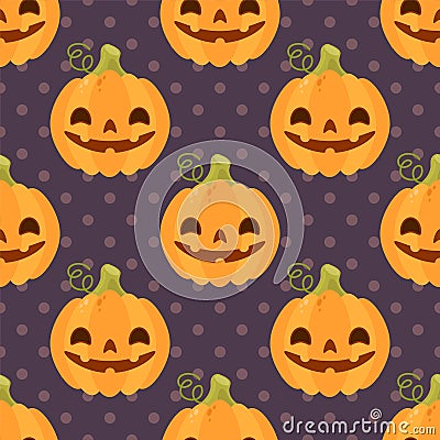 Vintage pattern with pumpkins for Halloween. Vector Illustration