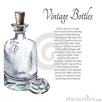 Vintage perfume bottles. Vector Illustration