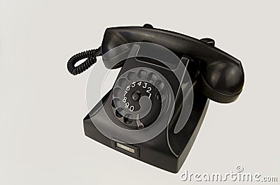 Vintage phone on white background Stock Photo