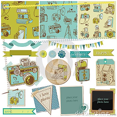 Vintage Photo Camera Scrap Vector Illustration