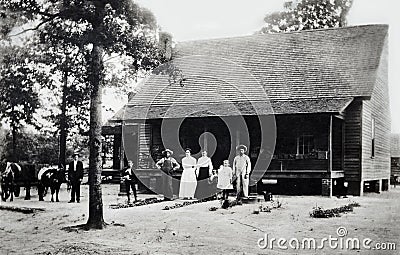 Vintage Photo of Family Editorial Stock Photo