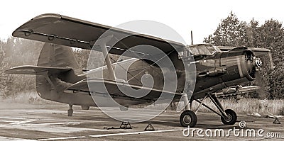 Vintage photo of famous biplane Stock Photo