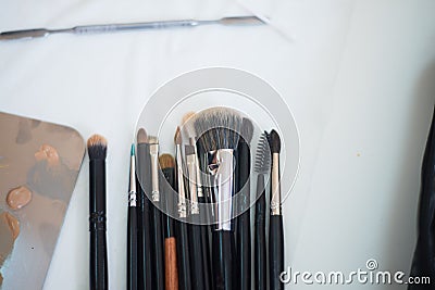 Vintage photo of make-up table Stock Photo
