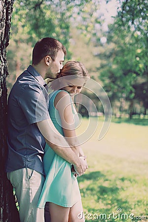 Vintage photo pretty couple, love, relationships Stock Photo