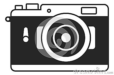 Vintage photocamera icon. Old analog photo device Vector Illustration