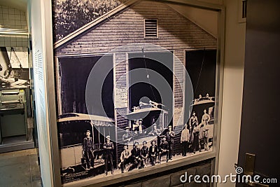 Vintage photograph on display at the renowned New York Transit Museum, in New York, United States Editorial Stock Photo