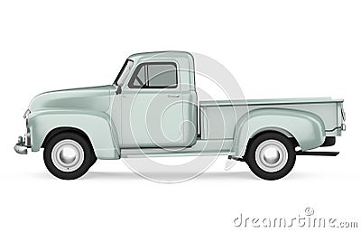 Vintage Pickup Truck Isolated Stock Photo