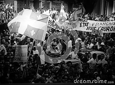 Vintage picture of the 1980 Quebec independence referendum Editorial Stock Photo