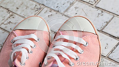 Vintage pink shoes Stock Photo