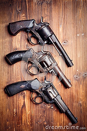 Vintage pistols Stock Photo