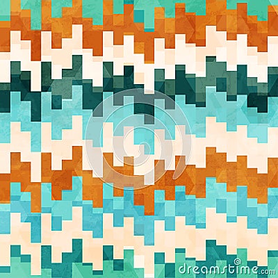 Vintage pixel seamless pattern with grunge effect Vector Illustration