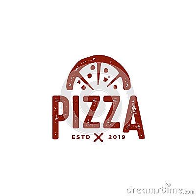 Vintage pizza logo template Vector Illustration