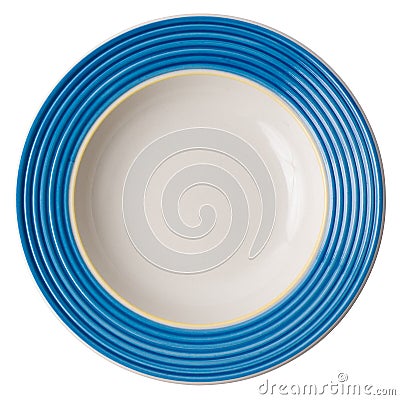 Vintage plate (isolated, with clipping path) Stock Photo