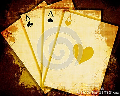 Vintage playing cards Stock Photo