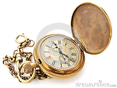 Vintage pocket clock Stock Photo