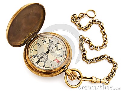 Vintage pocket clock Stock Photo