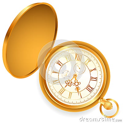 Vintage pocket clock Vector Illustration