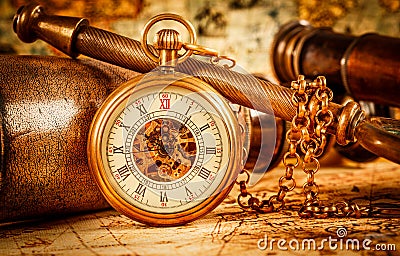 Vintage pocket watch Stock Photo