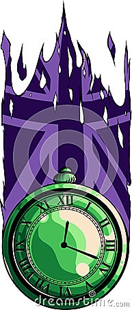 Vintage pocket watch vector illustration design art Vector Illustration