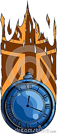 Vintage pocket watch vector illustration design art Vector Illustration