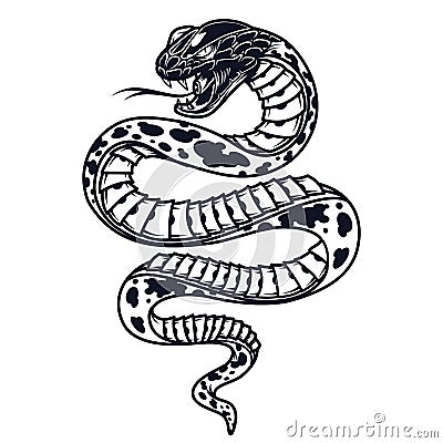 Vintage poisonous snake template Vector Illustration