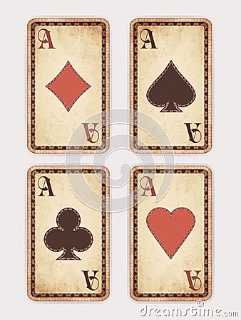 Vintage poker cards Vector Illustration