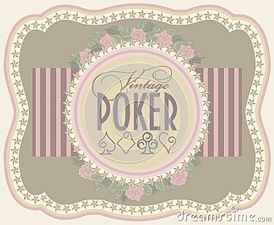 Vintage poker label banner Vector Illustration