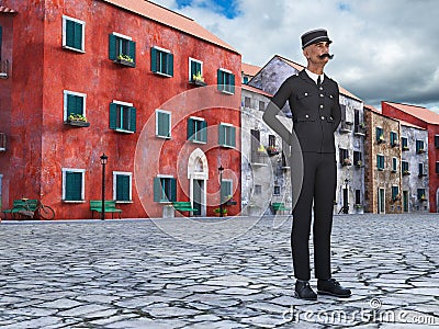 Vintage Police Officer, Constable, Cop Stock Photo
