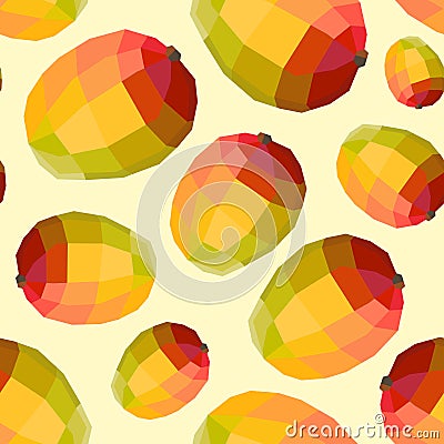 Vintage polygon mango yellow pattern Vector Illustration